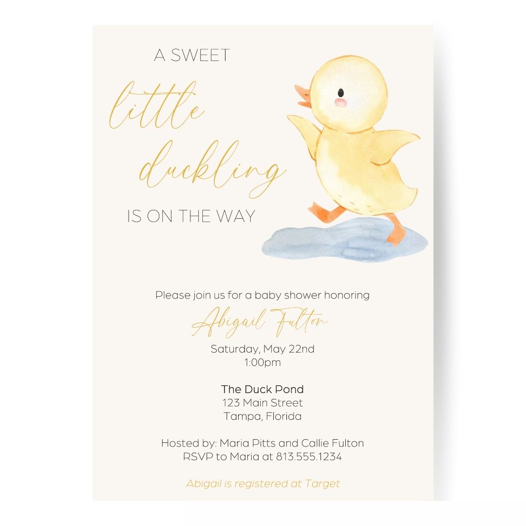 Little Duckling Baby Shower Invitation