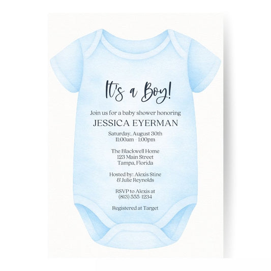 Bodysuit Baby Shower Invitation