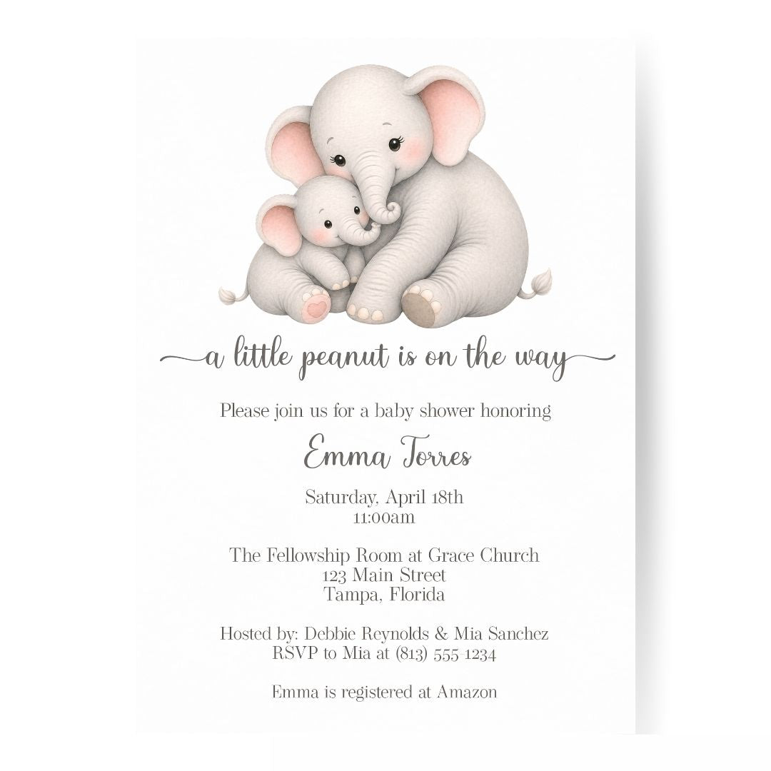 Little Peanut Neutral Baby Shower Invitation