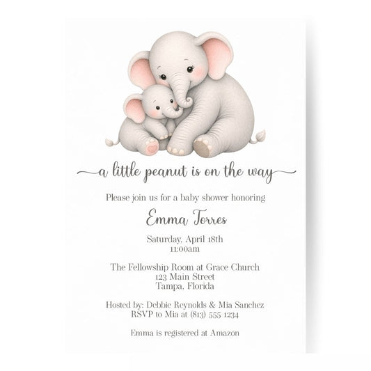 Little Peanut Neutral Baby Shower Invitation