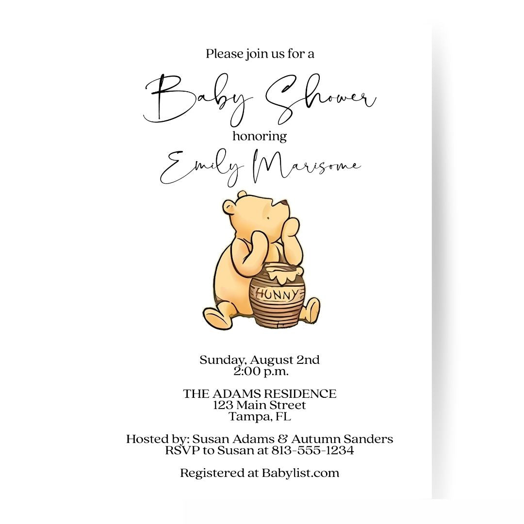 Simply Winnie Baby Shower Invitation