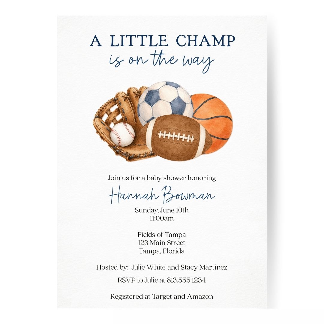 Little Champ Baby Shower Invitation