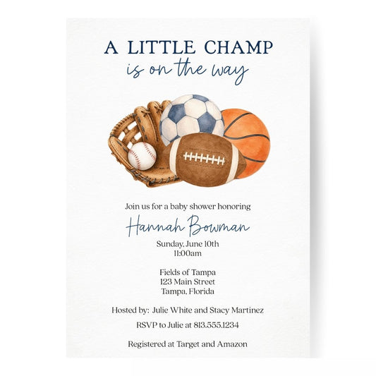 Little Champ Baby Shower Invitation