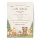 Woodland Animals Baby Shower Invitation