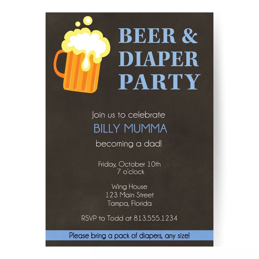 Beer and Diaper Baby Shower Invitation