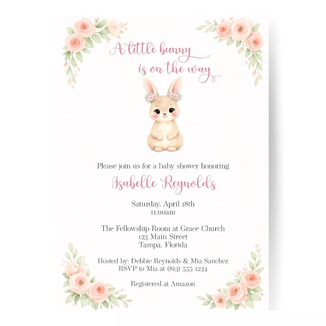 Bunny Baby Shower Invitation