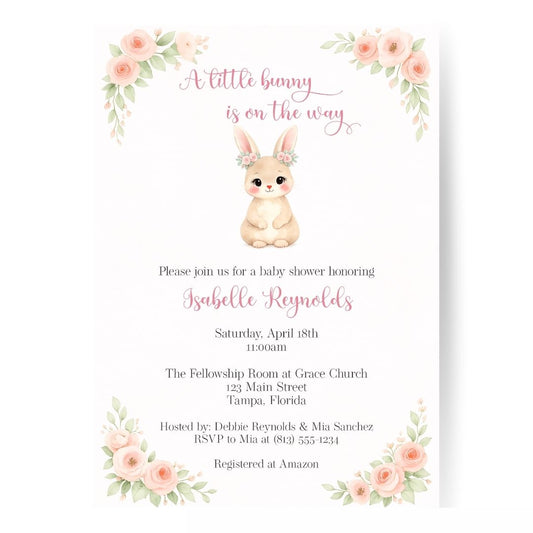 Bunny Baby Shower Invitation