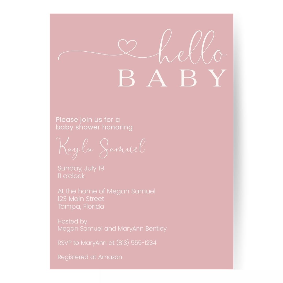 Hello Baby Baby Shower Invitation