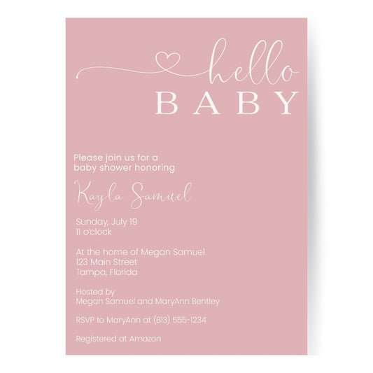 Hello Baby Baby Shower Invitation