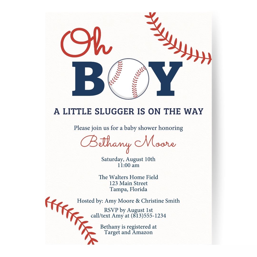 Baseball Baby Shower Invitation