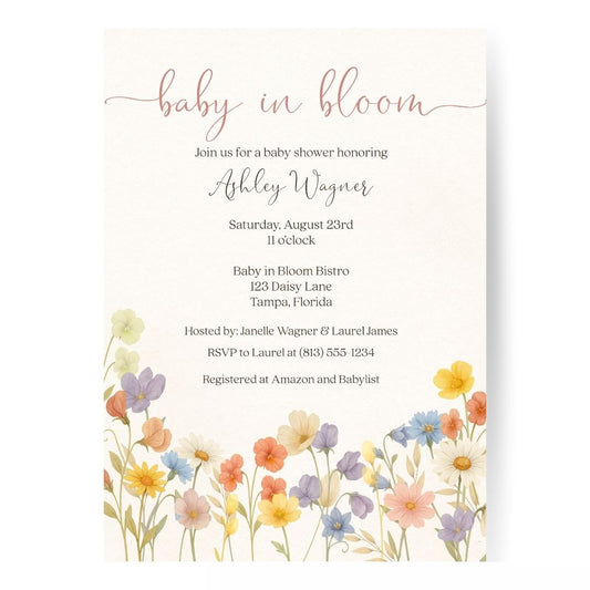 Wildflower Baby Shower Invitation
