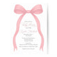 Pink Bow Baby Shower Invitation