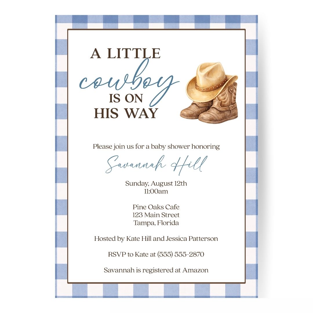 Cowboy Baby Shower Invitation