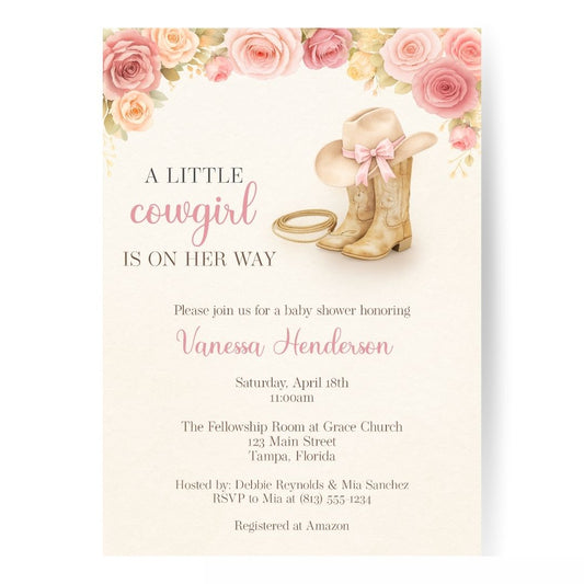 Cowgirl Baby Shower Invitation