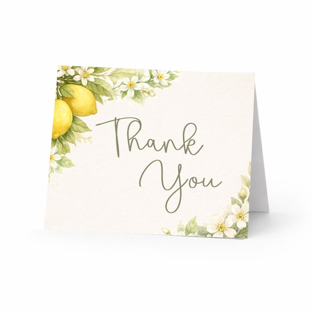 Lemon Bridal Shower Thank You Cards