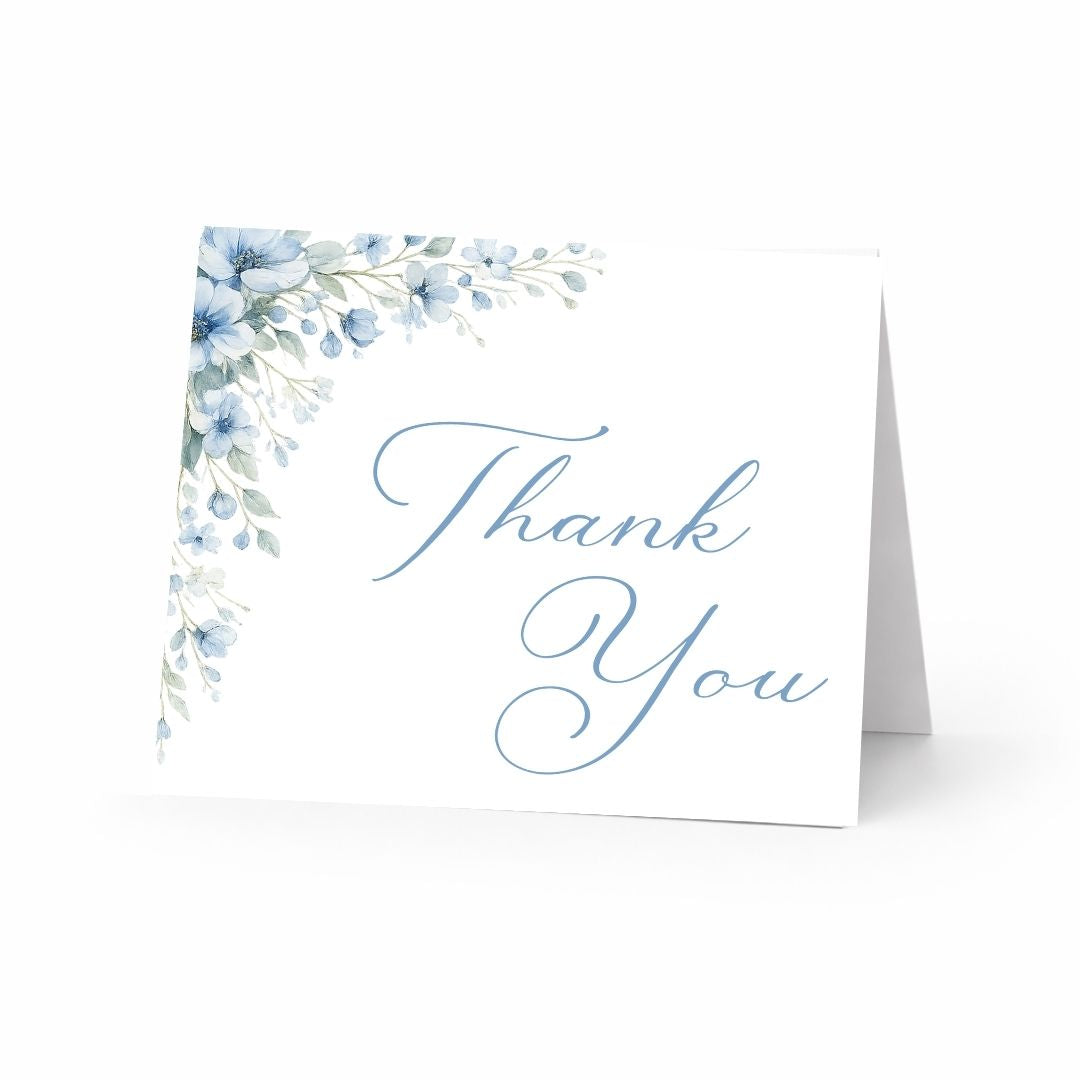 Blooming Corners Something Blue Thank You Cards