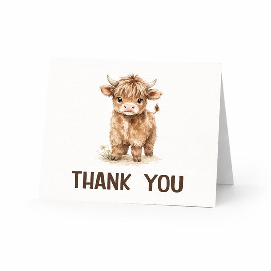 Highland Cow Thank You Cards
