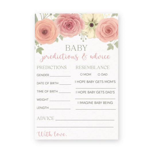 Baby Brunch Predictions and Advice Card