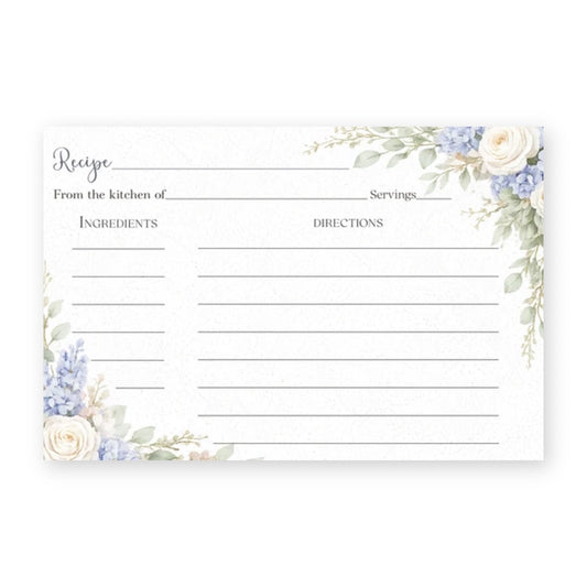 Sage & Blue Bloom Recipe Card