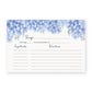 Hydrangea Blue Recipe Card