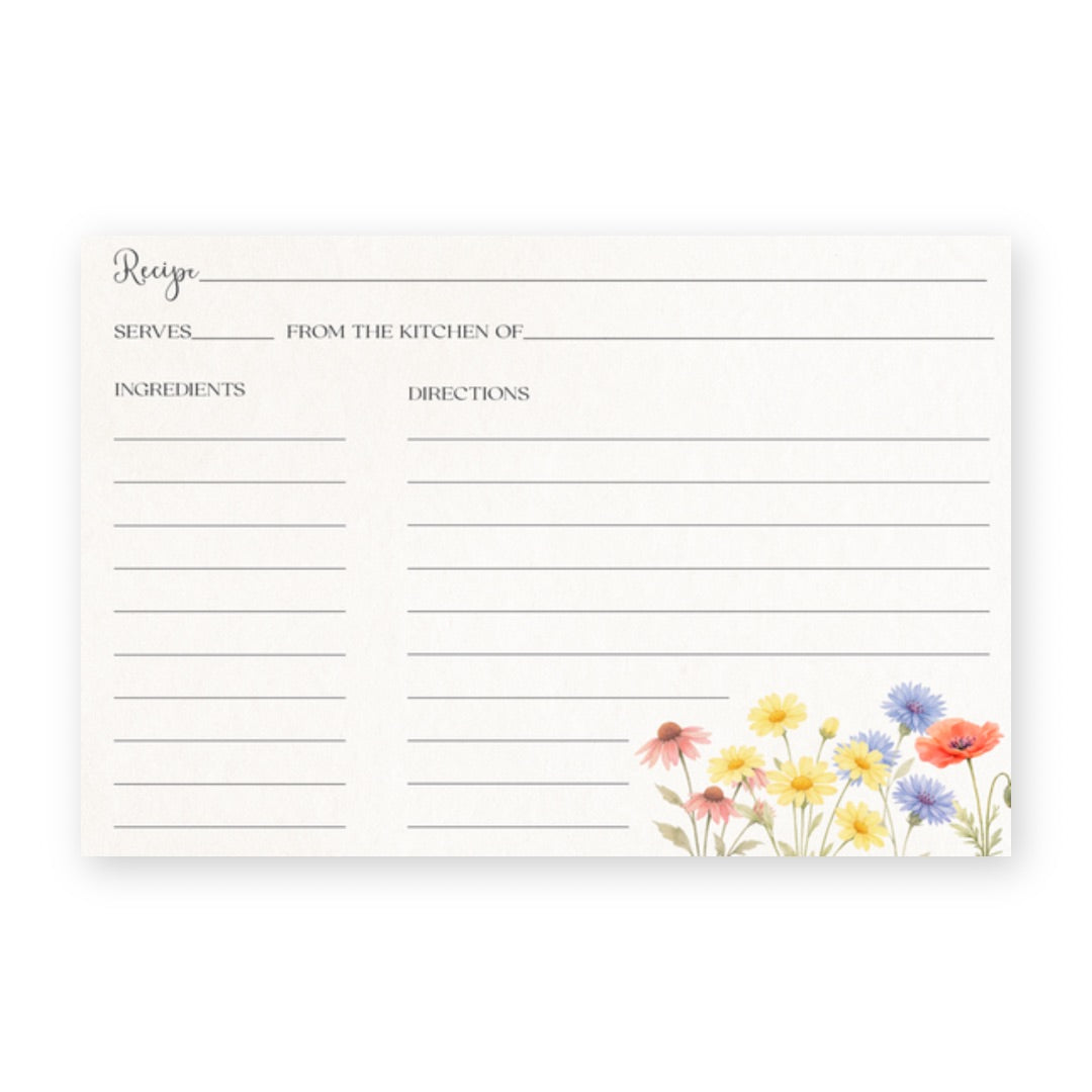 Wildflower Recipe Card