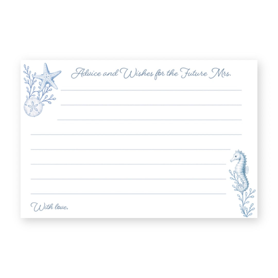 Coastal Bridal Advice Card