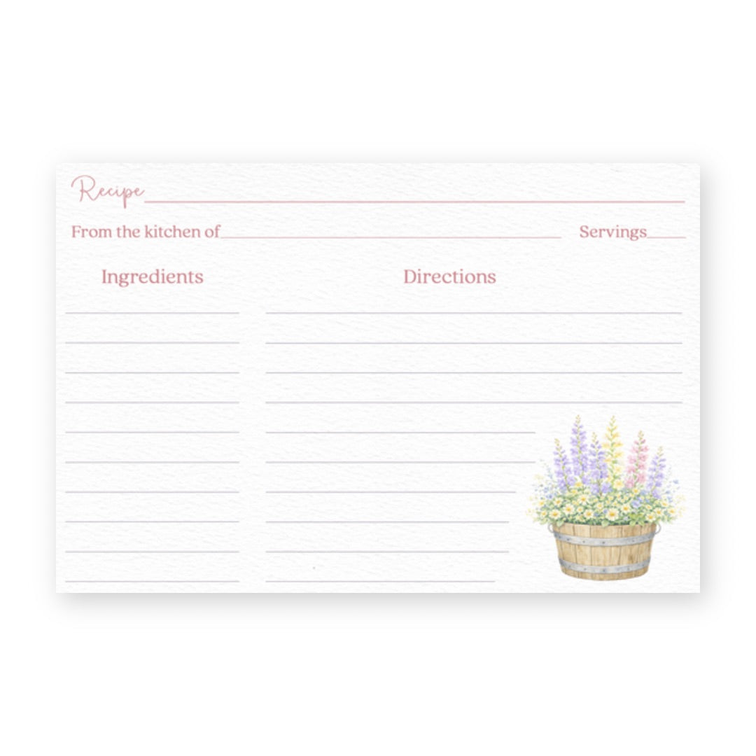 She's Fresh off the Market Flower Cart Recipe Card