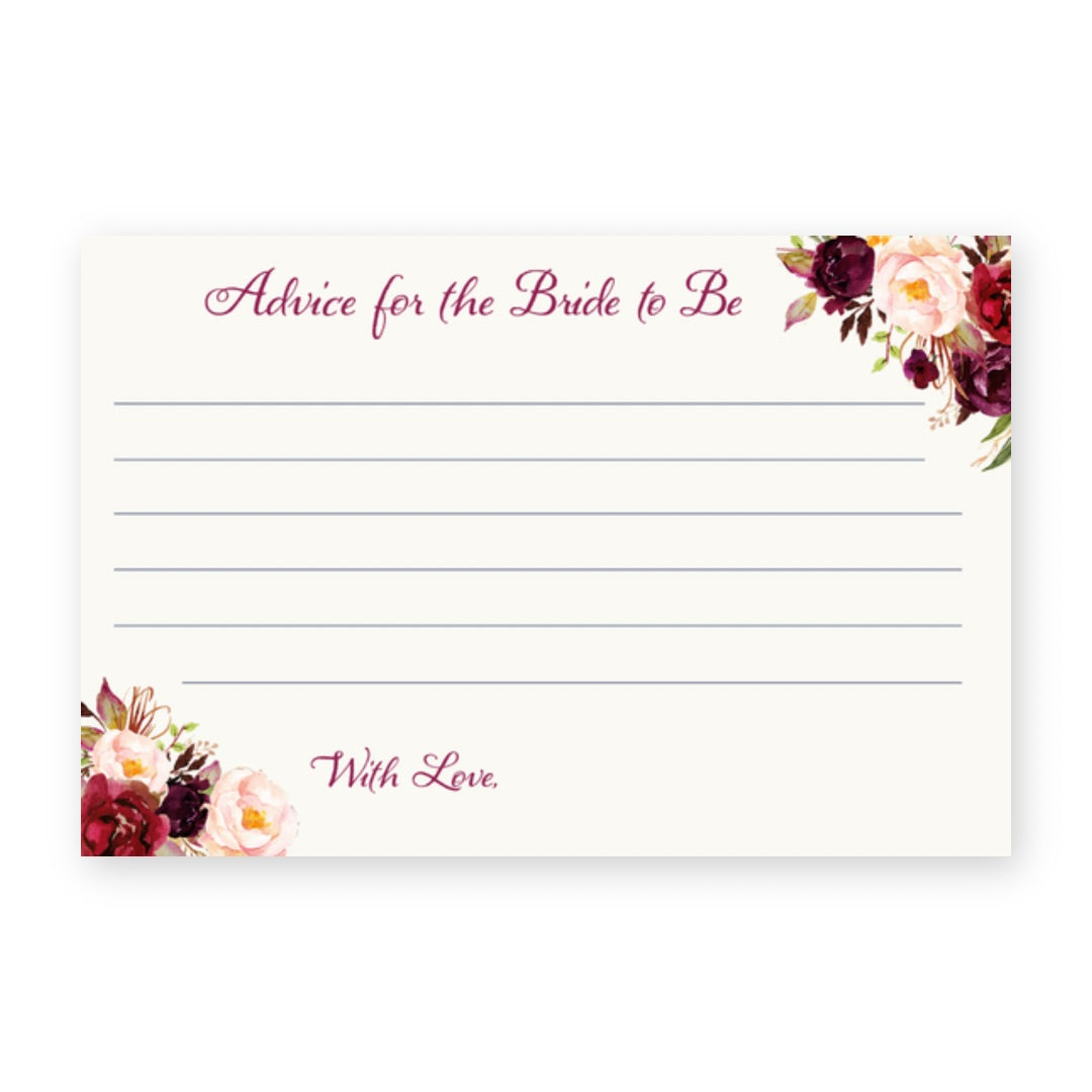 Burgundy Blooms Advice Card