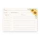 Sunflower Recipe Card