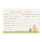 Winnie the Pooh Classic Baby Shower Predictions and Advice Card