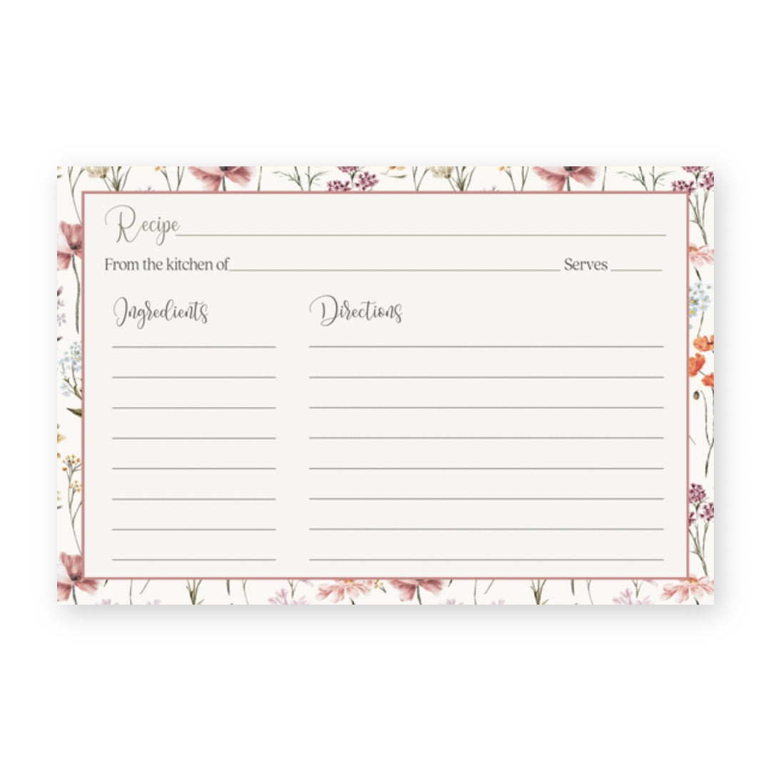 Vintage Love Is In Bloom Recipe Card