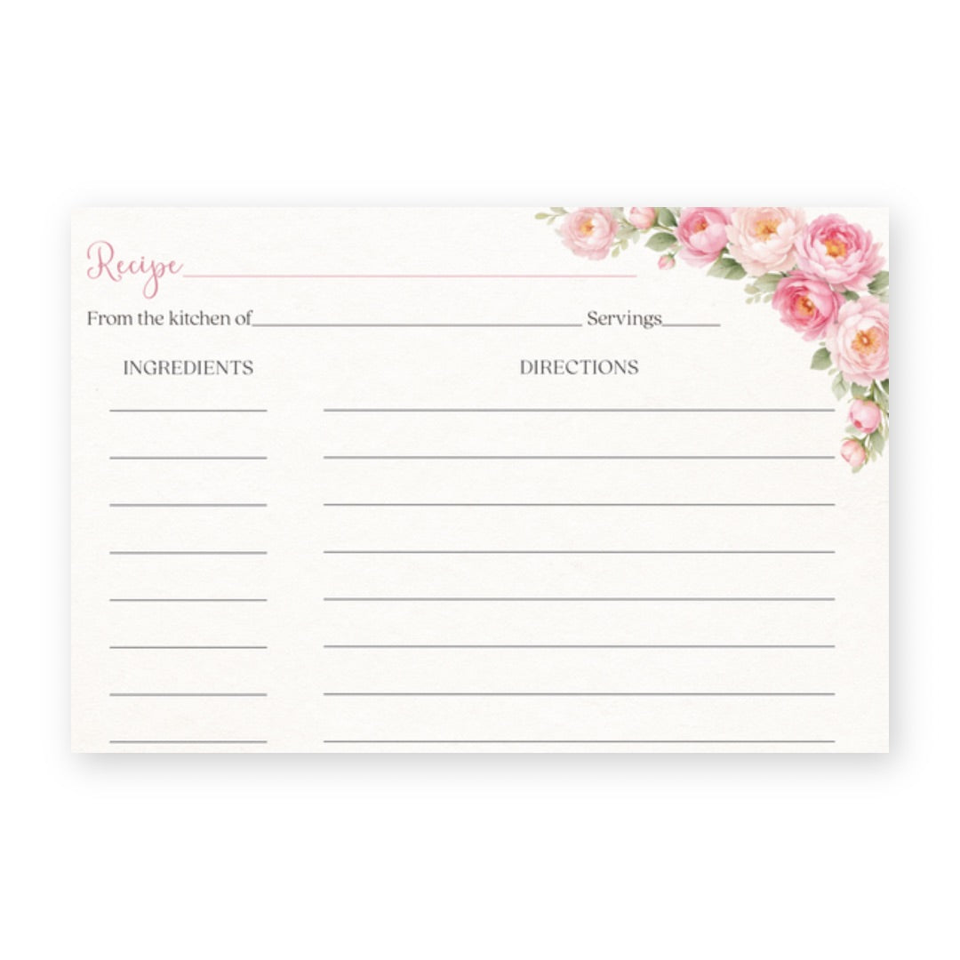 Peonies In Bloom Recipe Card