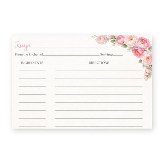 Peonies In Bloom Recipe Card