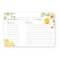 Bride to Bee Recipe Card