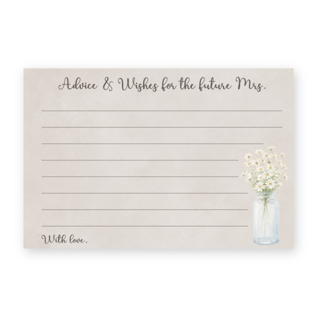 Country Mason Jar Advice Card