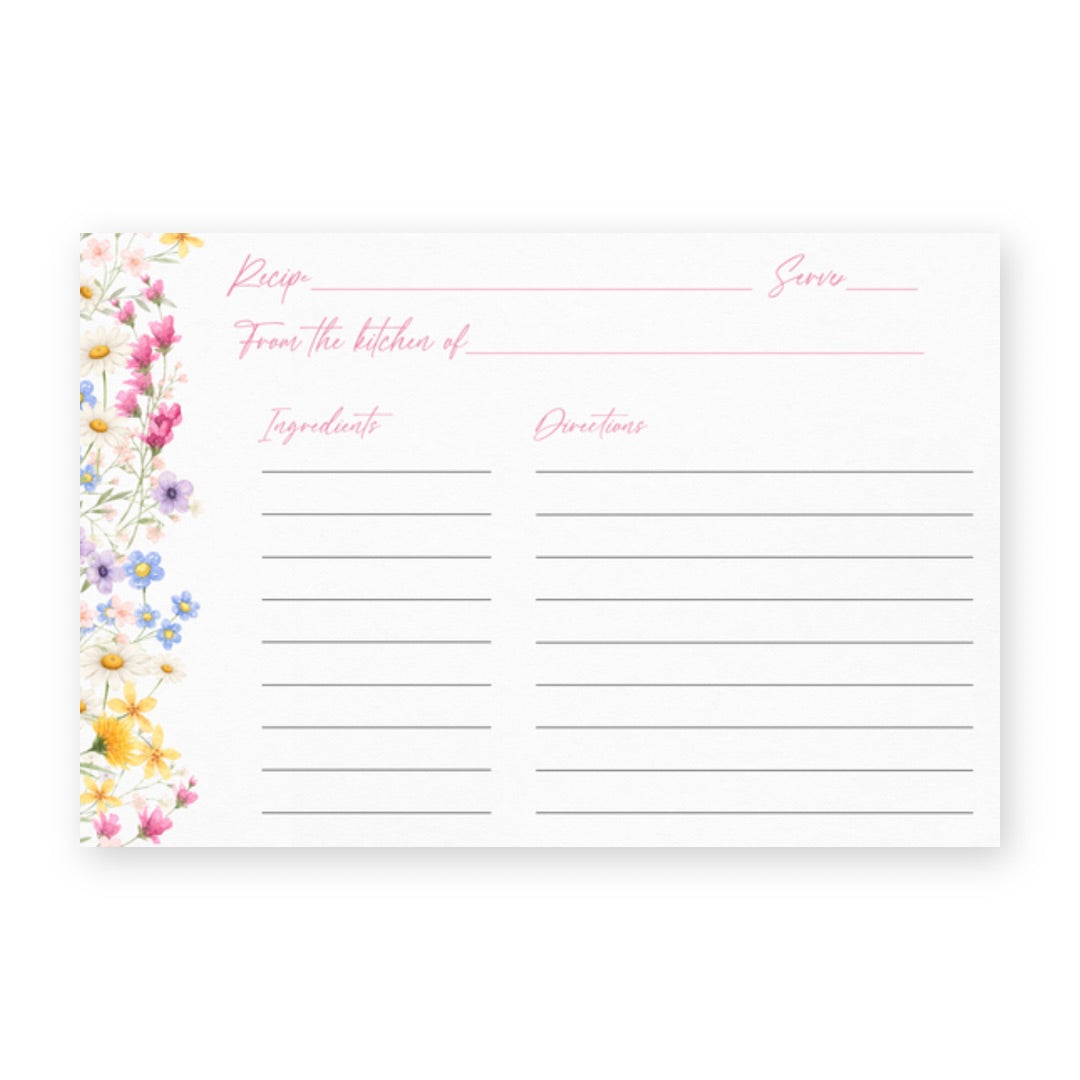 Love is in Bloom Recipe Card
