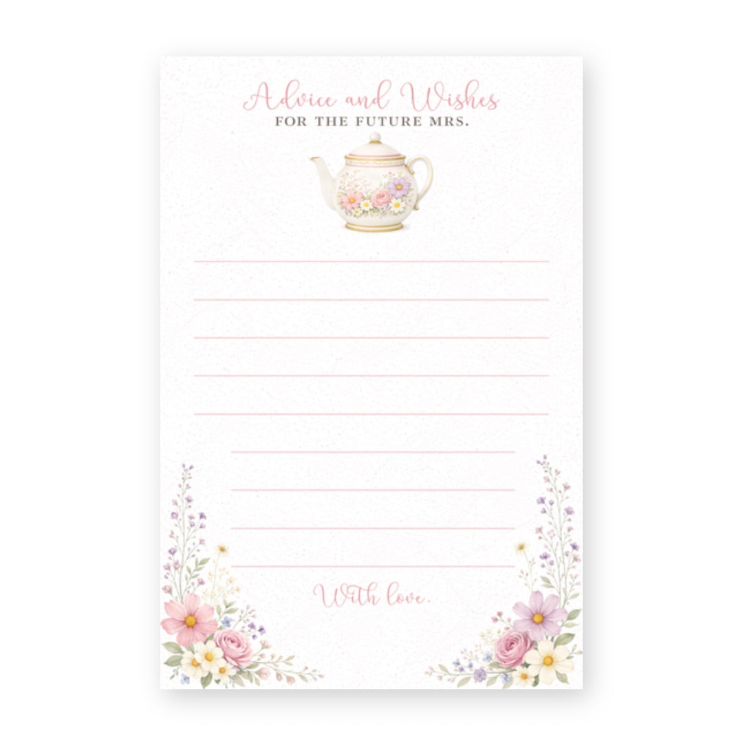 Garden Tea Party Advice Card