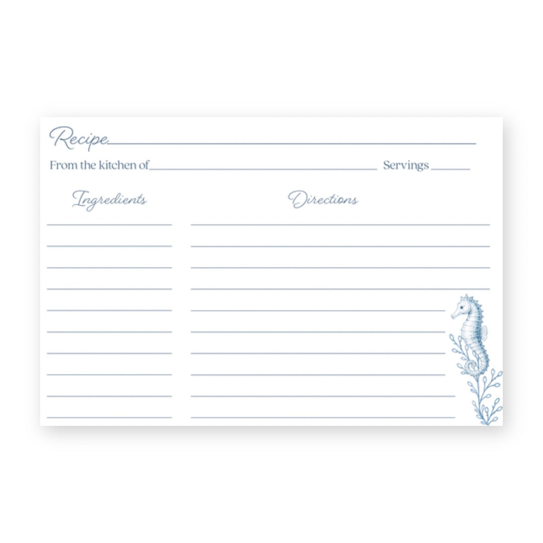 Coastal Bridal Shower Recipe Card