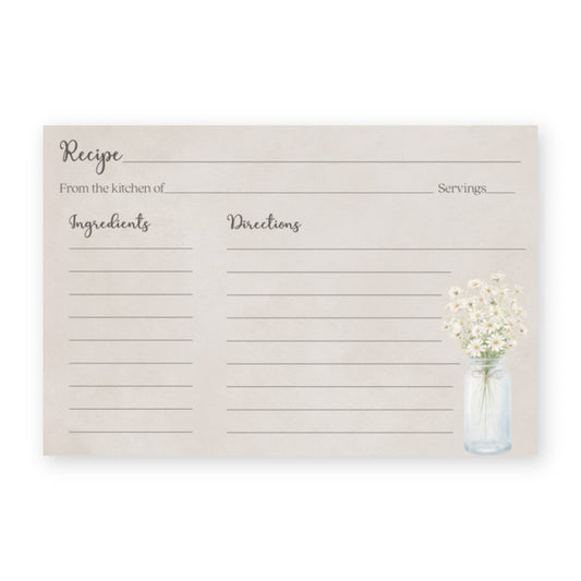 Country Mason Jar Recipe Card