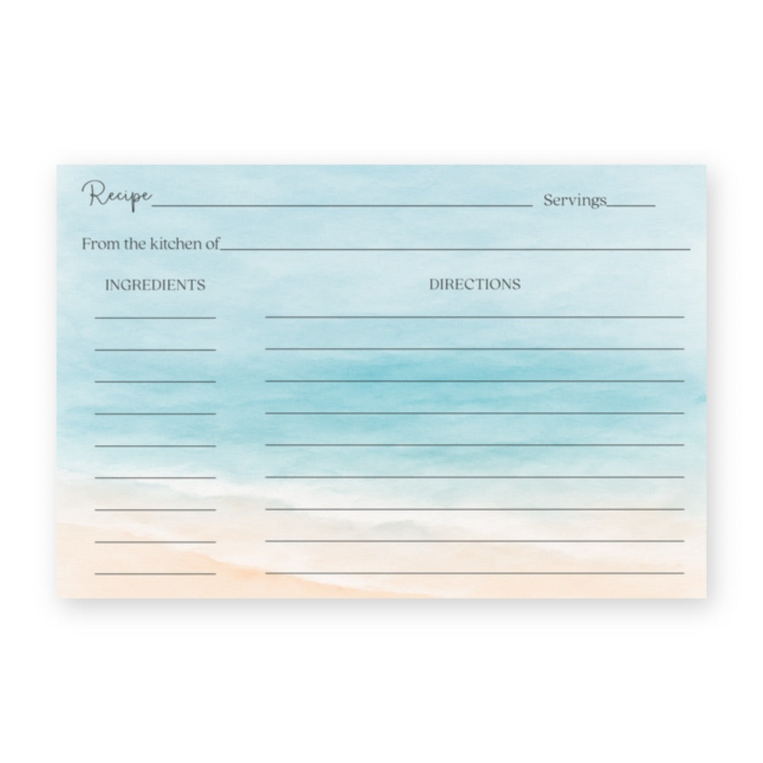 Painted Beach Recipe Card