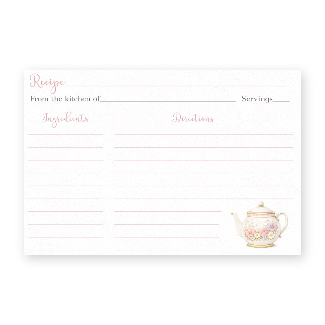Garden Tea Party Recipe Card