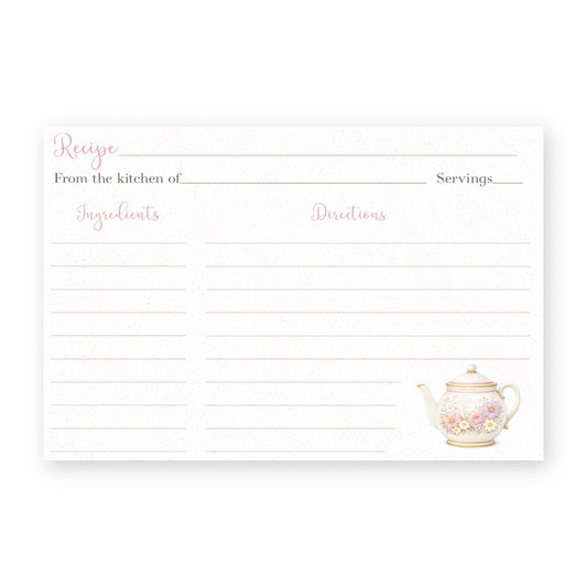 Garden Tea Party Recipe Card