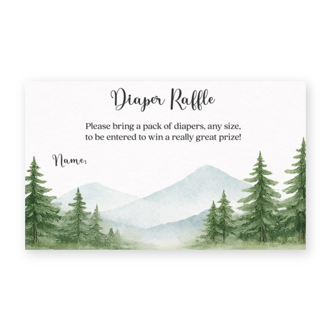 The Adventure Begins Diaper Raffle Ticket