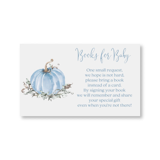 Painted Pumpkin Blue Bring a Book Card