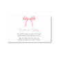 Pink Bow Baby Bring A Book Card