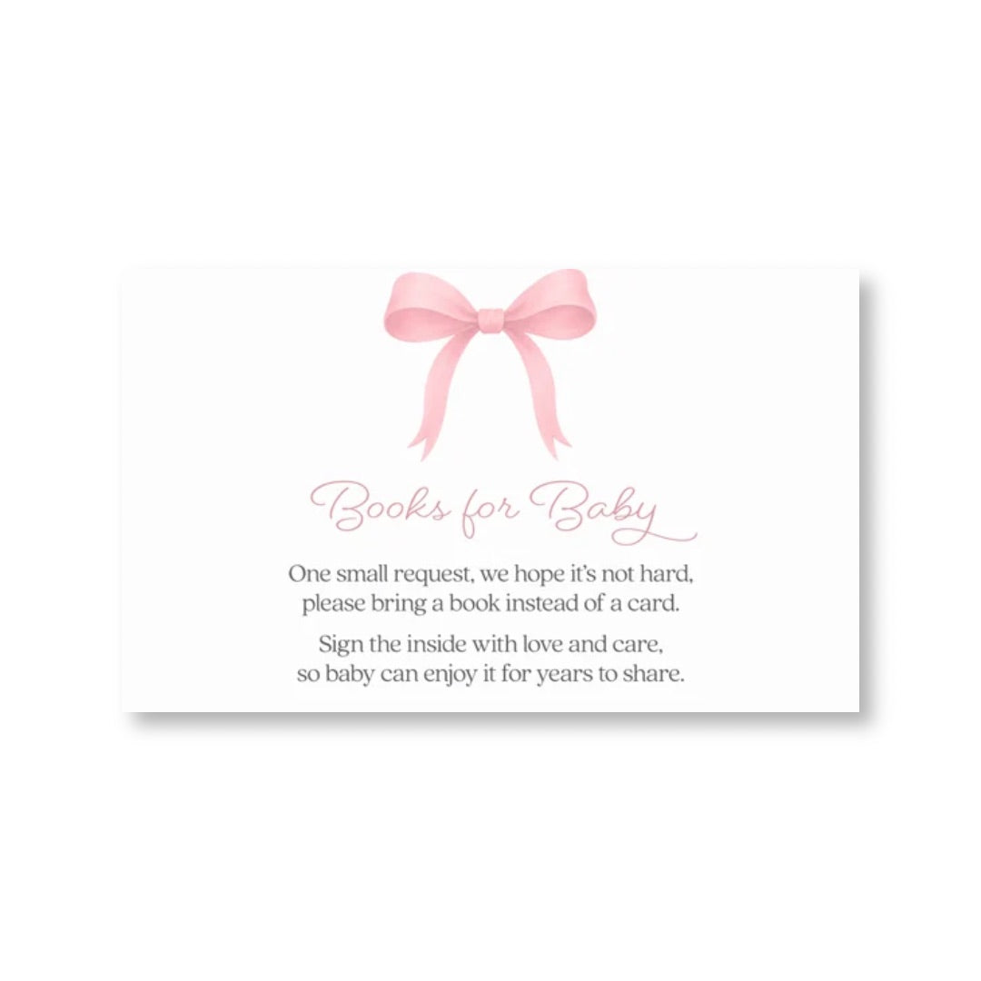Pink Bow Baby Bring A Book Card