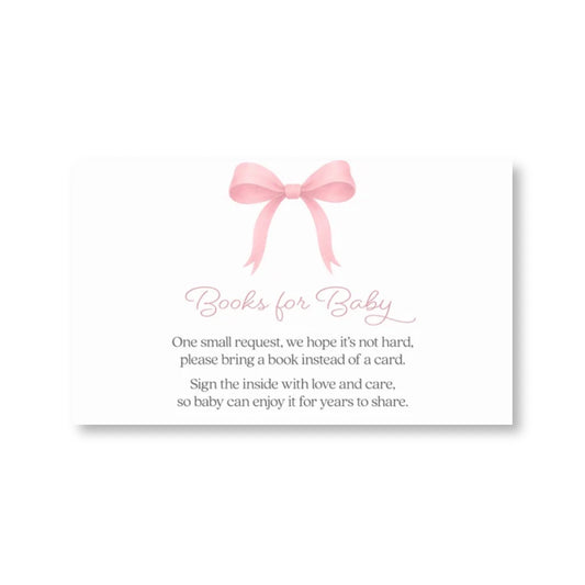 Pink Bow Baby Bring A Book Card