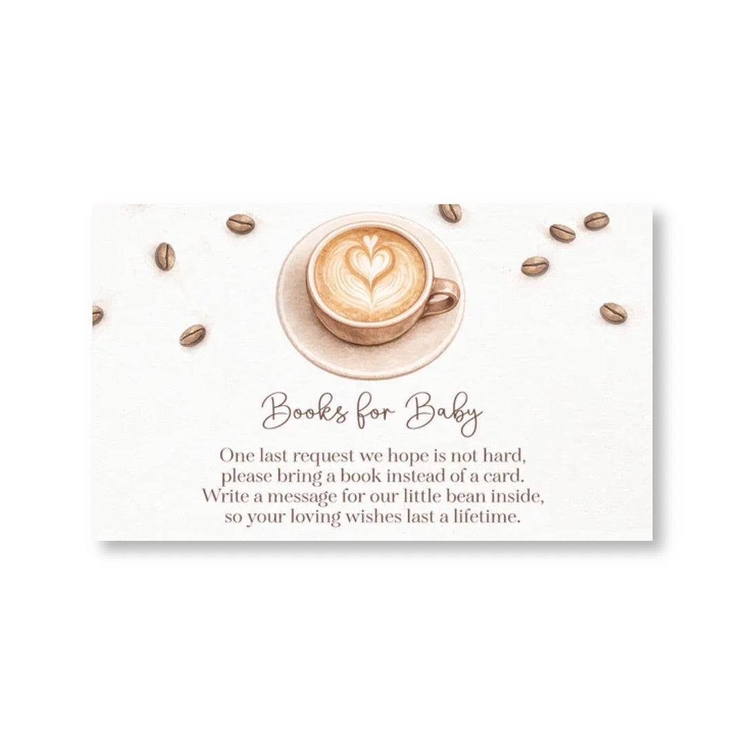 A Baby Latte is Brewing Bring A Book Insert Card