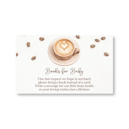 A Baby Latte is Brewing Bring A Book Insert Card