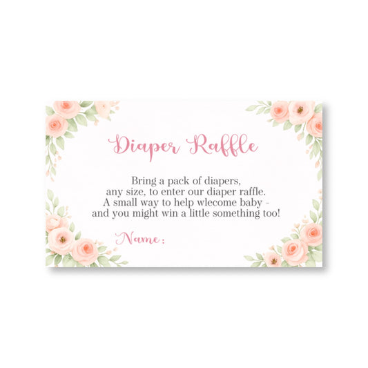 Bunny Baby Diaper Raffle Ticket